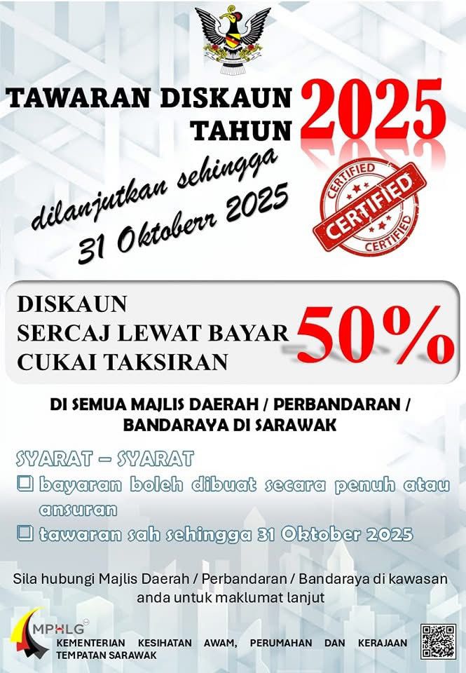 Tawaran Diskaun 50% Cukai Taksiran 2025